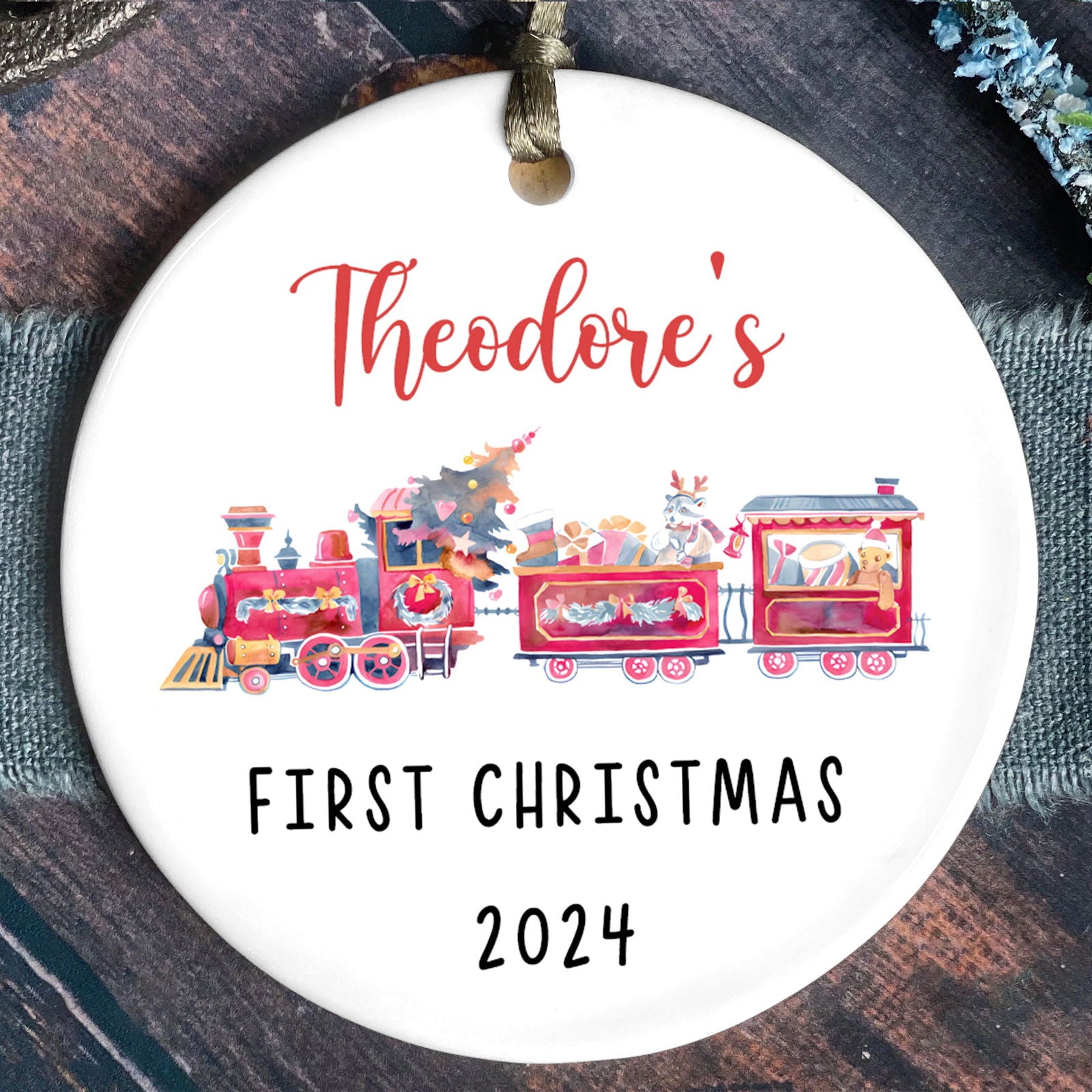 Customized Ceramic Baby Christmas Ornament, Personalized First Christmas Baby Ornament Gift, Holiday Keepsake Ornament, First Christmas Gift, Gift For Baby CX02-63 - Kindlytoys