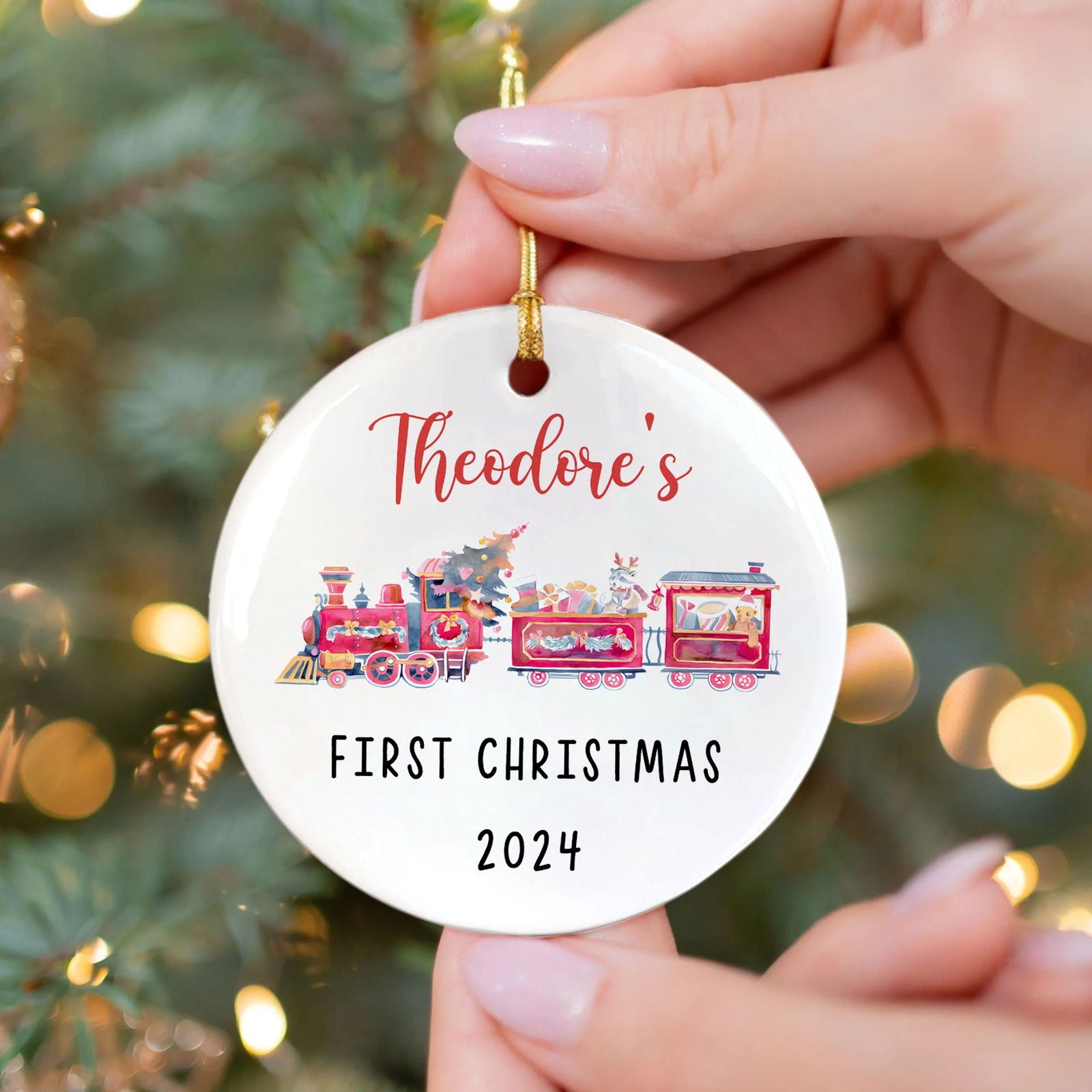 Customized Ceramic Baby Christmas Ornament, Personalized First Christmas Baby Ornament Gift, Holiday Keepsake Ornament, First Christmas Gift, Gift For Baby CX02-63 - Kindlytoys