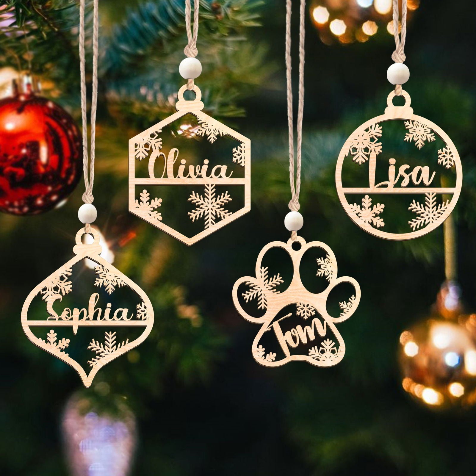 Customized Wooden Name Tags for Place Setting, Christmas Stocking Name Tags KT33 - Kindlytoys