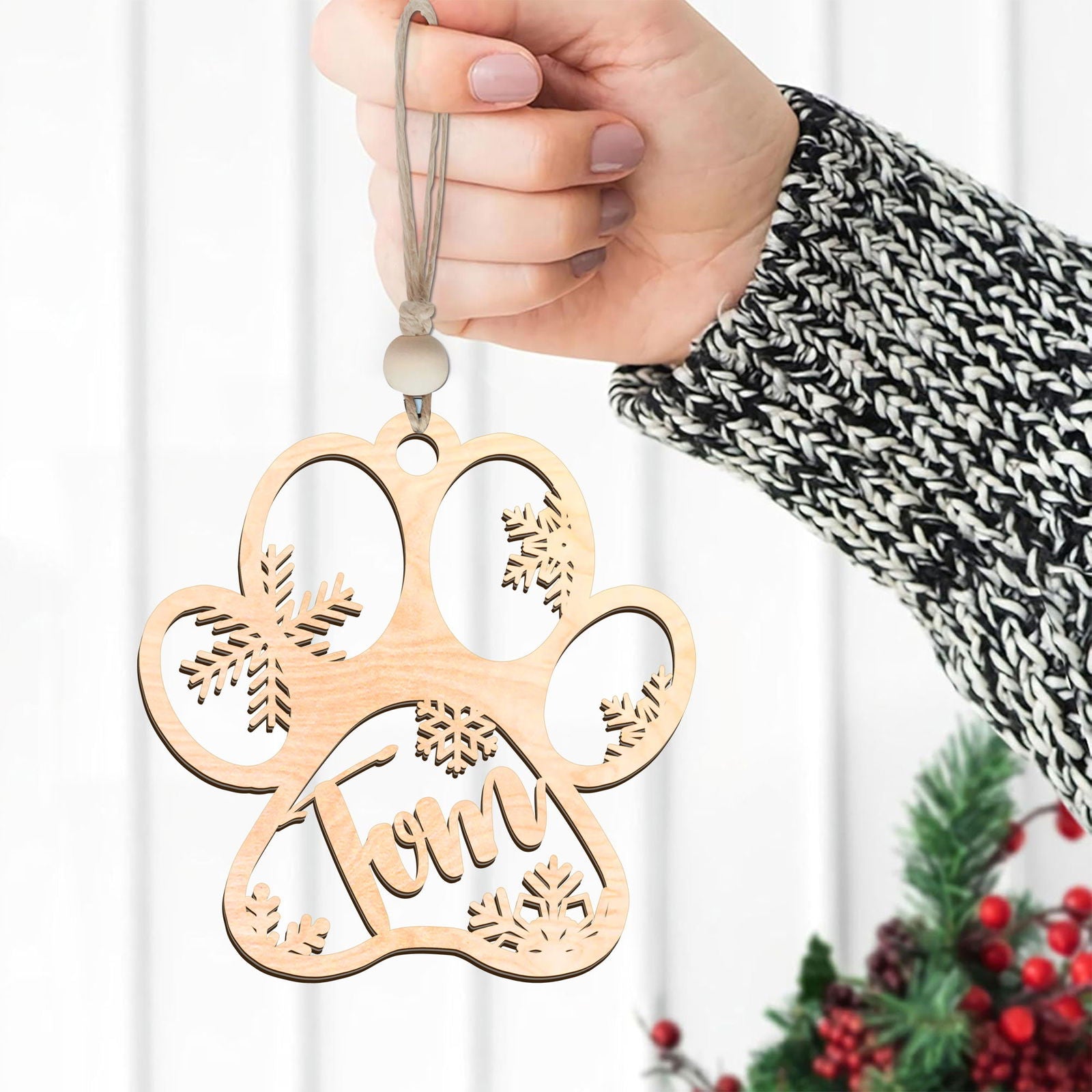 Customized Wooden Name Tags for Place Setting, Christmas Stocking Name Tags KT33 - Kindlytoys