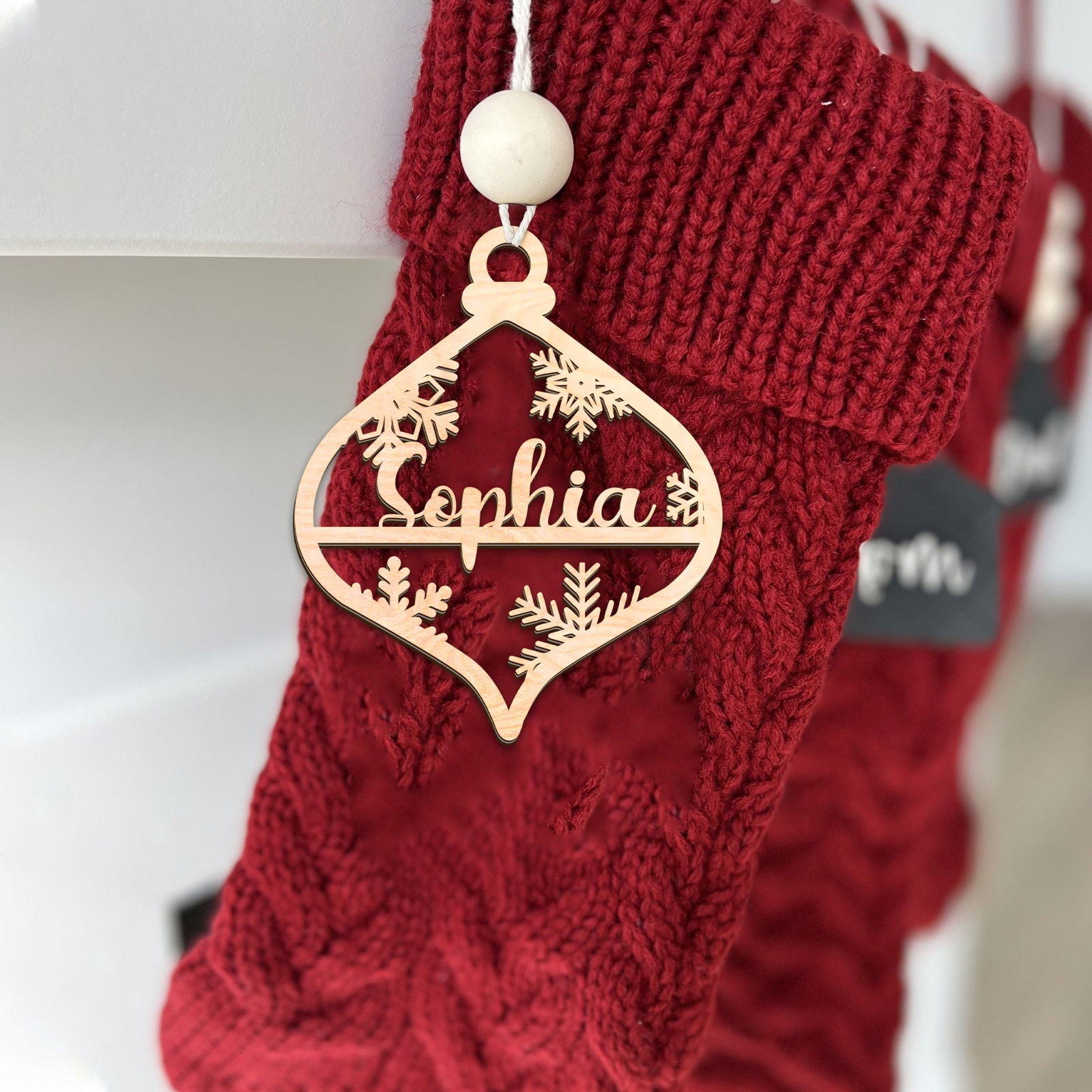 Customized Wooden Name Tags for Place Setting, Christmas Stocking Name Tags KT33 - Kindlytoys