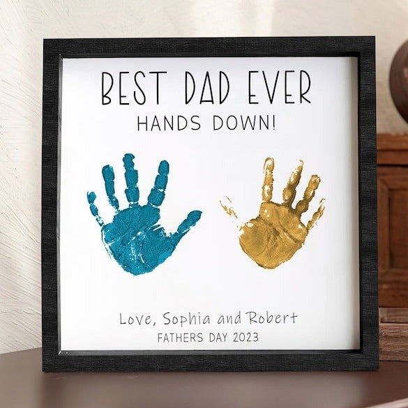 DIY Wooden Handprint for Father, Best Dad Ever Handprint, Gift ideas for dad, Personalized gifts for dad, Fathers Day Gift HW01 - Kindlytoys