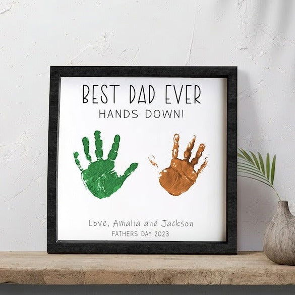 DIY Wooden Handprint for Father, Best Dad Ever Handprint, Gift ideas for dad, Personalized gifts for dad, Fathers Day Gift HW01 - Kindlytoys