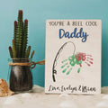 Daddy Fishing Handprint, Fishing Handprint For Father Day Gift, Fish Handprint FH01 - Kindlytoys