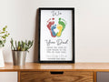 Father's Day Wooden Footprint Sign, Art For Father, Gift For Dad, Gift ideas for Papa WF01 - Kindlytoys