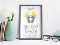 Father's Day Wooden Footprint Sign, Art For Father, Gift For Dad, Gift ideas for Papa WF01 - Kindlytoys