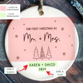First Christmas Married Ornament, Mr Mrs Ornament, Personalized Wedding Gift, Newlywed Christmas Gift, Our First Christmas Ornament CX05-29 - Kindlytoys