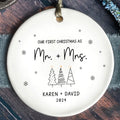 First Christmas Married Ornament, Mr Mrs Ornament, Personalized Wedding Gift, Newlywed Christmas Gift, Our First Christmas Ornament CX05-29 - Kindlytoys
