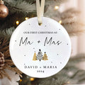 First Christmas Married Ornament,  Mr and Mrs Tree Christmas Ornament, First Christmas Married Gift, Newlywed Gift CX06-31 - Kindlytoys