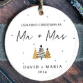 First Christmas Married Ornament,  Mr and Mrs Tree Christmas Ornament, First Christmas Married Gift, Newlywed Gift CX06-31 - Kindlytoys