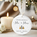 First Christmas Married Ornament,  Mr and Mrs Tree Christmas Ornament, First Christmas Married Gift, Newlywed Gift CX06-31 - Kindlytoys