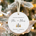 First Christmas Married Ornament,  Mr and Mrs Tree Christmas Ornament, First Christmas Married Gift, Newlywed Gift CX06-31 - Kindlytoys
