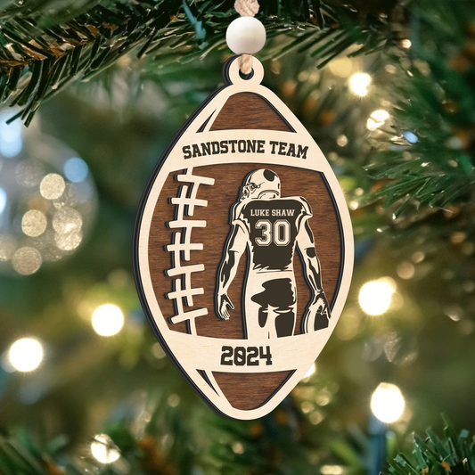 Personalized Football Christmas Ornament, Christmas Gift for Football Team, CF914