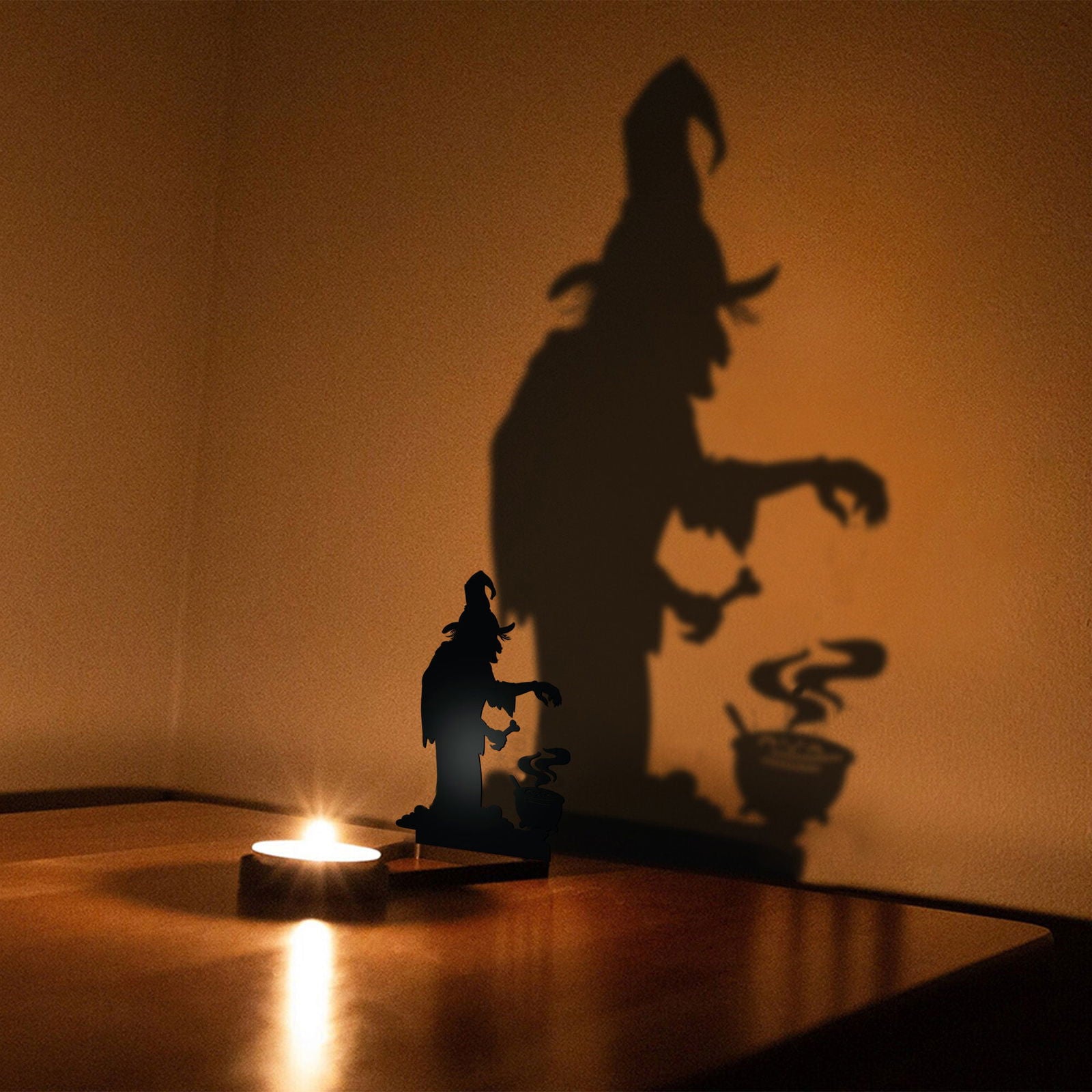 Halloween Candle Holder – Spooky Tealight Shadow Caster for Haunting Decor TV01 - Kindlytoys