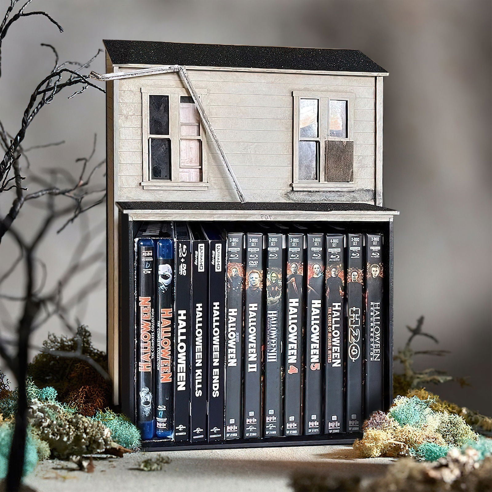 Halloween Michael Myer's House 1978 Media Wooden Storage, Mr. Zombie Workshop Handmade DVD, VHS, Movie Storage DIY | KindlyToys - Kindlytoys