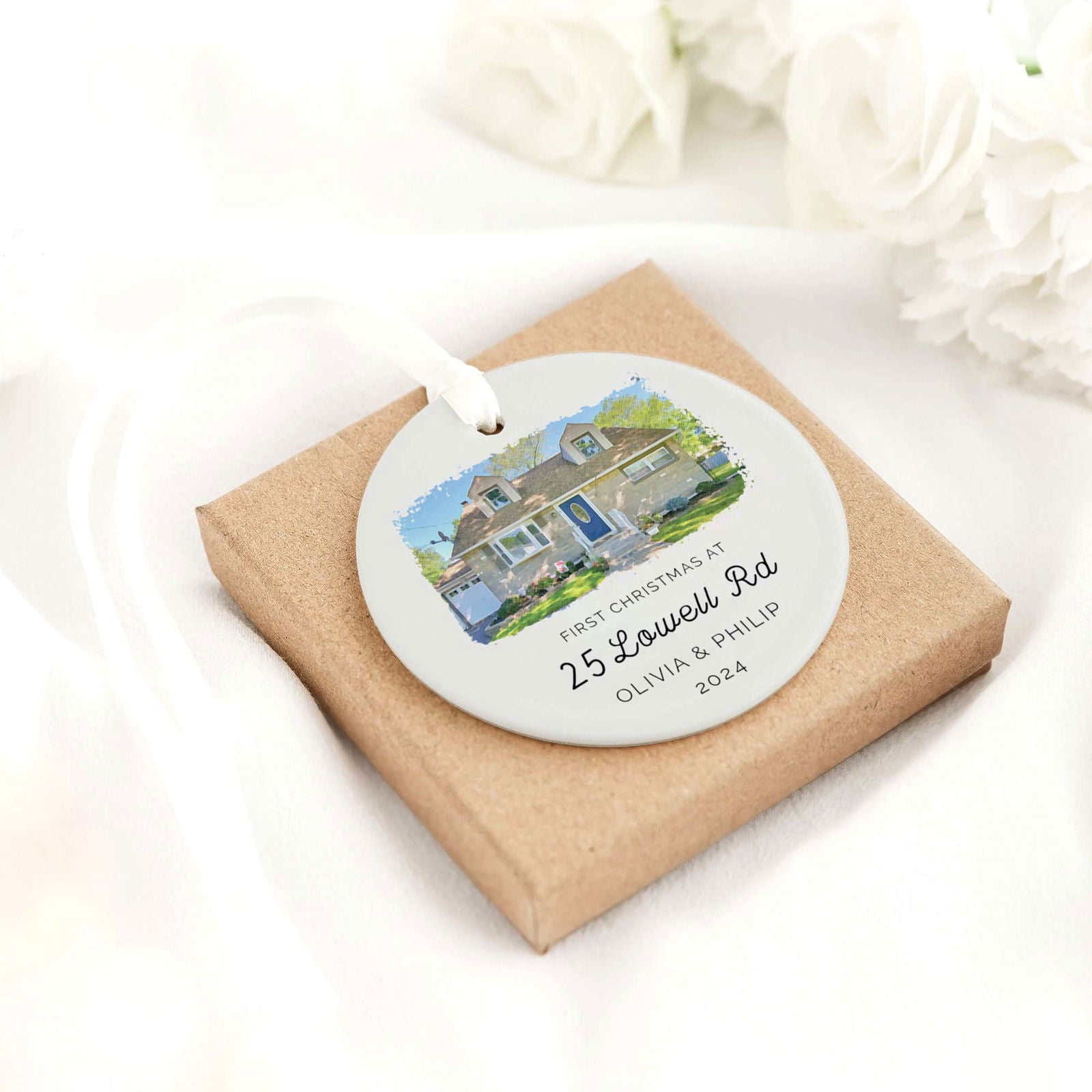 Home Tree Decoration New Home Ornament, New Home Bauble, New Home Ornament, Personalized New Home Christmas Ornament, Watercolor Photo Ornament CX06-10 - Kindlytoys