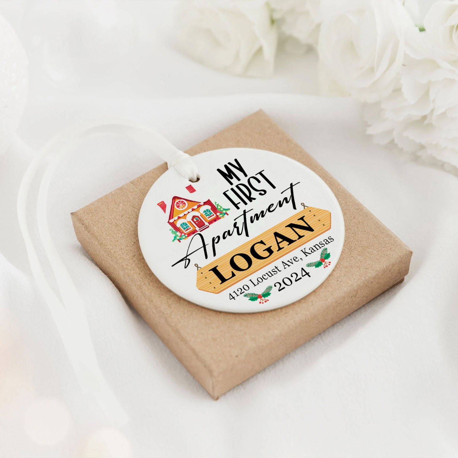 Housewarming Gifts for New House Ornament, Personalized First Christmas in Our New Home Ornament, Custom House Address Christmas Ornament, Personalized New Home Ornament, Couples New Home Ornament CX01-7 - Kindlytoys