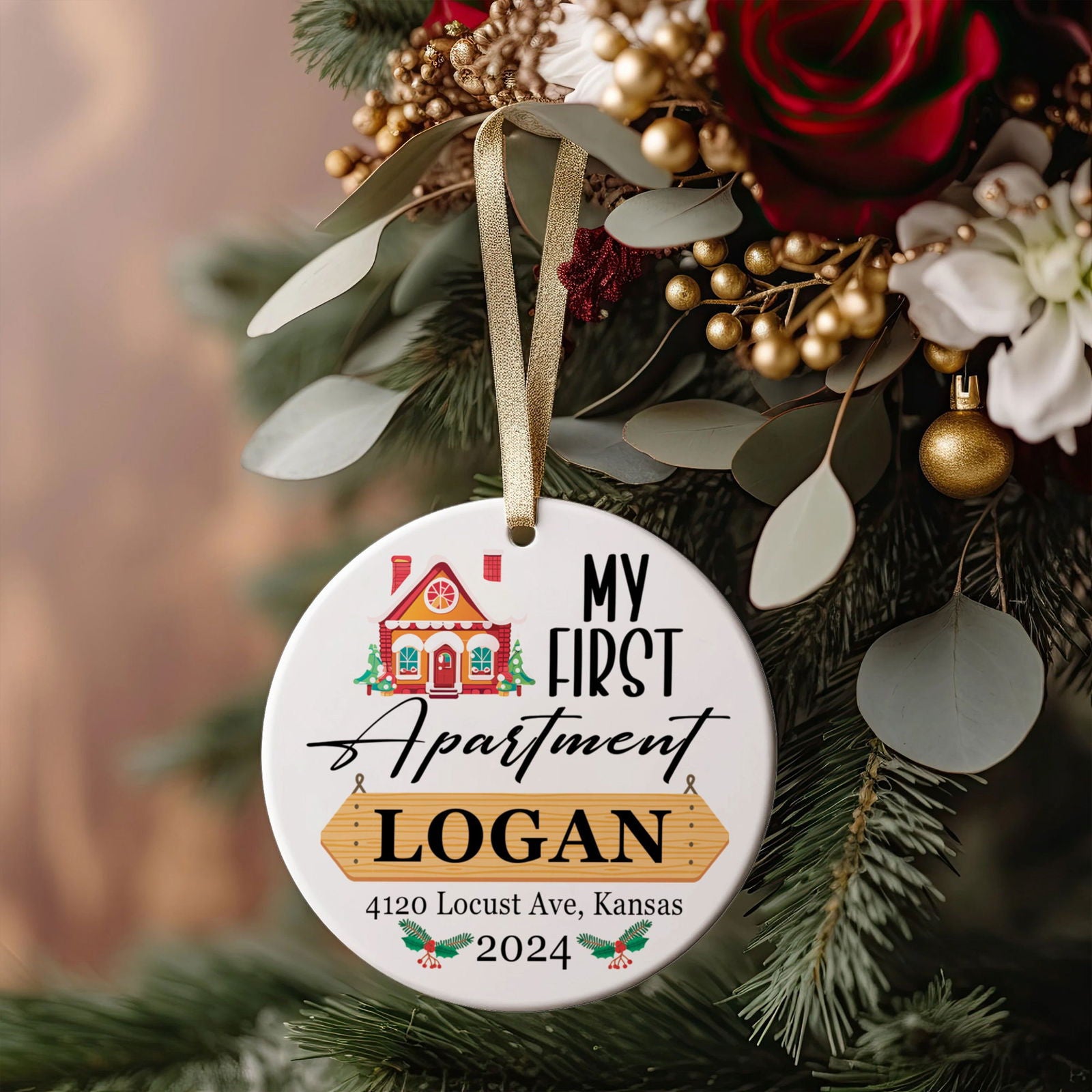 Housewarming Gifts for New House Ornament, Personalized First Christmas in Our New Home Ornament, Custom House Address Christmas Ornament, Personalized New Home Ornament, Couples New Home Ornament CX01-7 - Kindlytoys