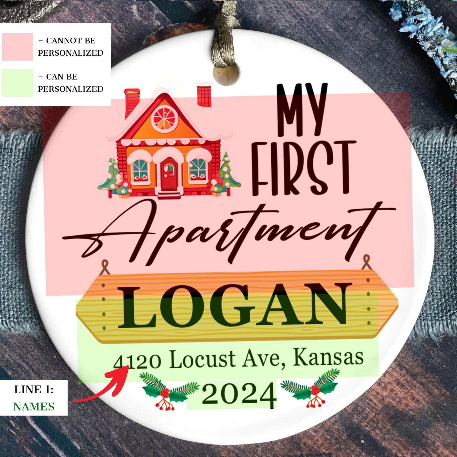 Housewarming Gifts for New House Ornament, Personalized First Christmas in Our New Home Ornament, Custom House Address Christmas Ornament, Personalized New Home Ornament, Couples New Home Ornament CX01-7 - Kindlytoys