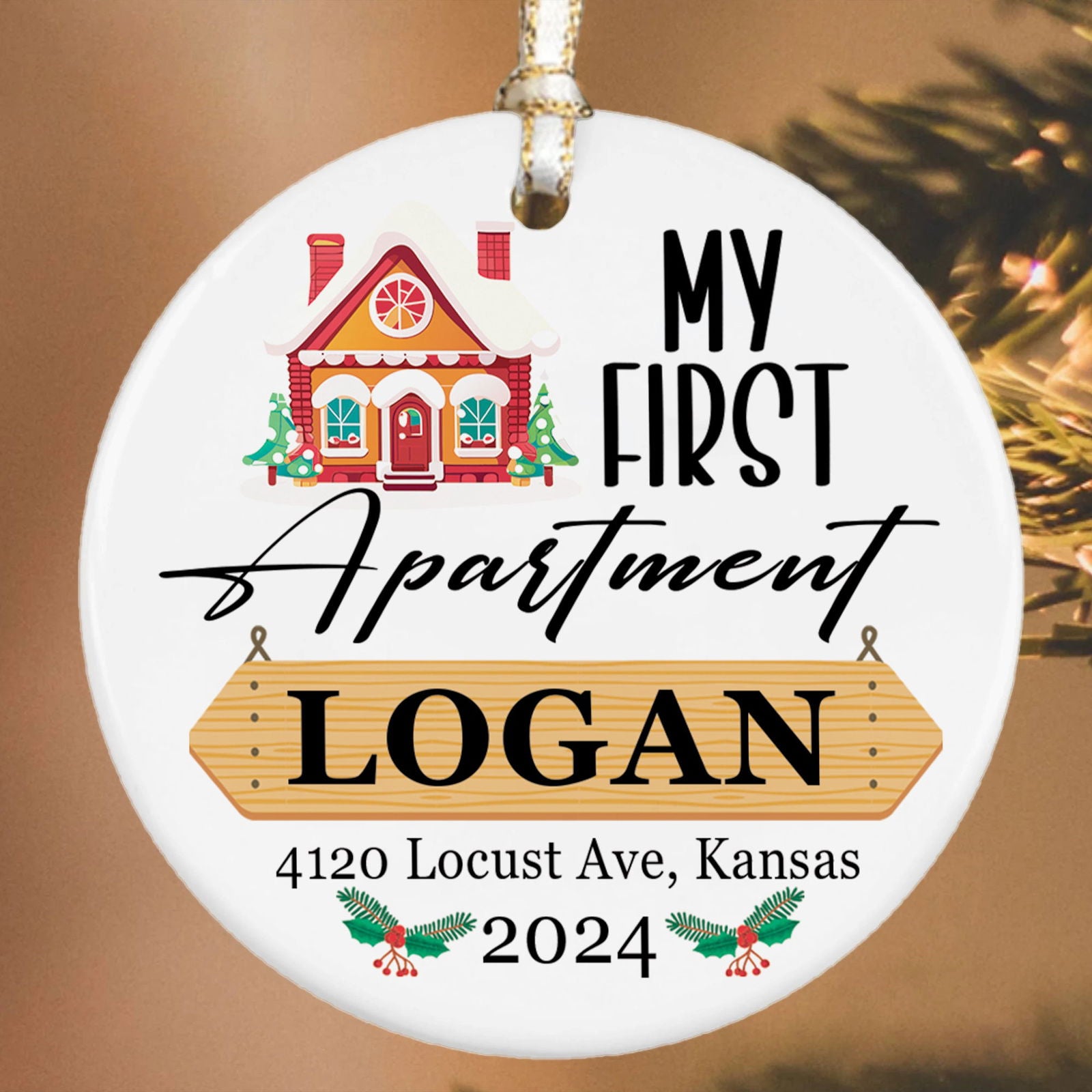 Housewarming Gifts for New House Ornament, Personalized First Christmas in Our New Home Ornament, Custom House Address Christmas Ornament, Personalized New Home Ornament, Couples New Home Ornament CX01-7 - Kindlytoys