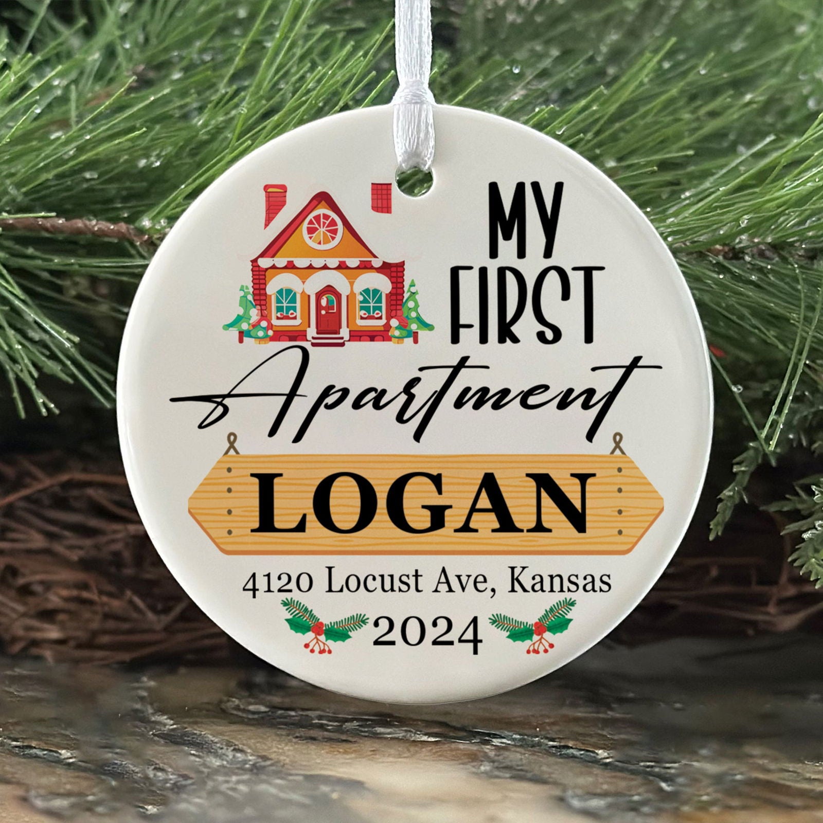 Housewarming Gifts for New House Ornament, Personalized First Christmas in Our New Home Ornament, Custom House Address Christmas Ornament, Personalized New Home Ornament, Couples New Home Ornament CX01-7 - Kindlytoys