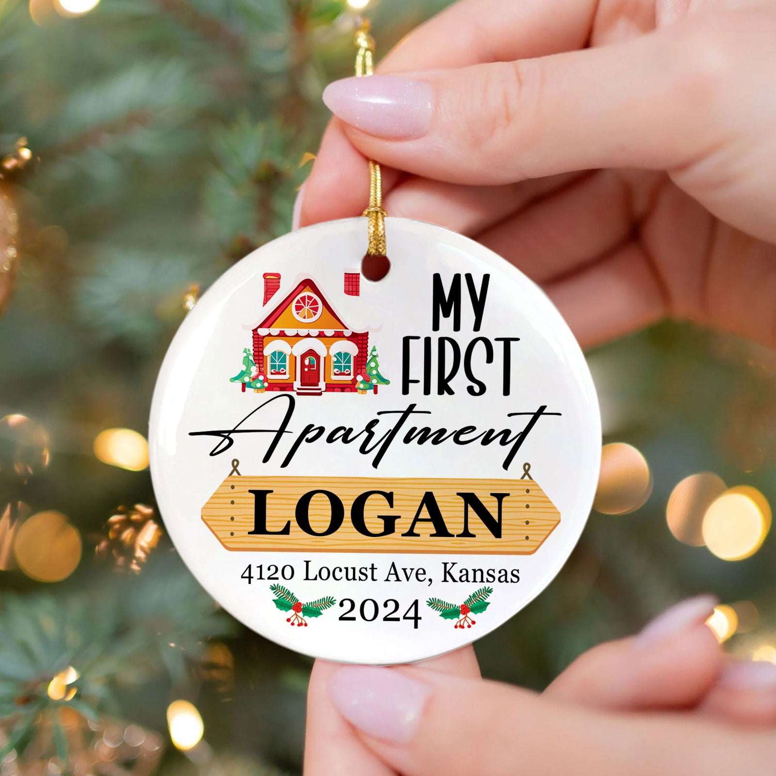 Housewarming Gifts for New House Ornament, Personalized First Christmas in Our New Home Ornament, Custom House Address Christmas Ornament, Personalized New Home Ornament, Couples New Home Ornament CX01-7 - Kindlytoys