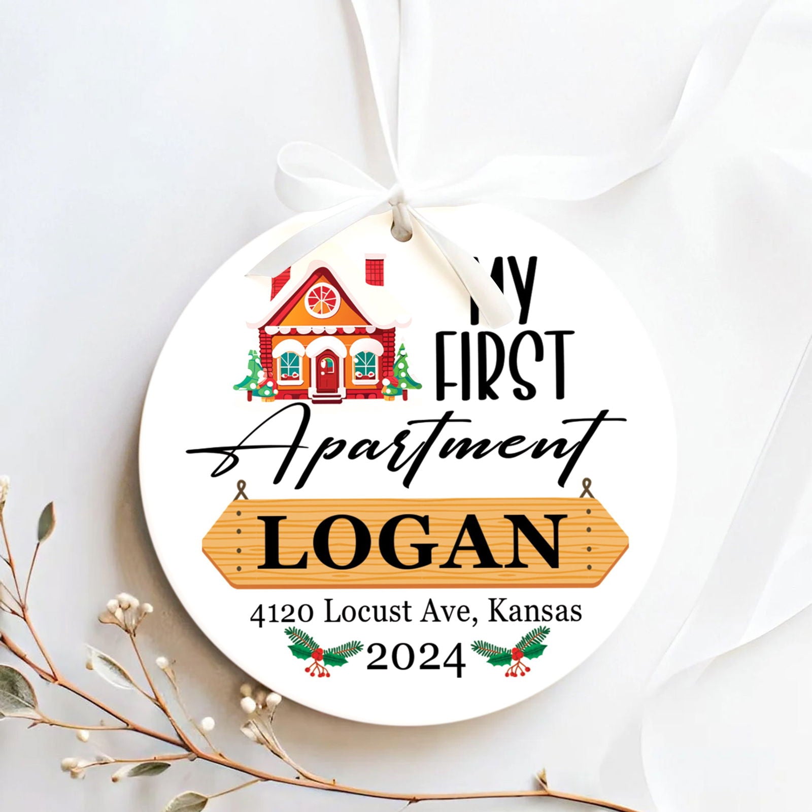 Housewarming Gifts for New House Ornament, Personalized First Christmas in Our New Home Ornament, Custom House Address Christmas Ornament, Personalized New Home Ornament, Couples New Home Ornament CX01-7 - Kindlytoys