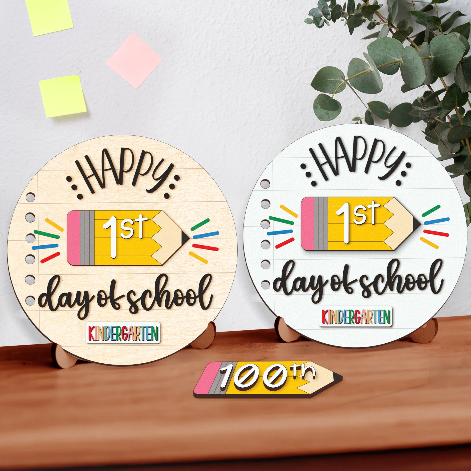 Personalized Interchangeable First Day At School Wooden Sign SS21