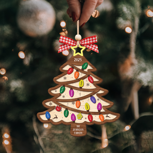 Personalized Family Tree Ornament 2025, Custom Family With Pet Ornament, Large Family Ornament, 2025 Christmas Ornament, Christmas Gifts