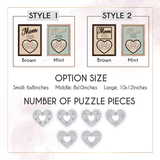 Mother's day wooden sign, Gifts for mothers, Mom You Are The Piece That Holds Us Together Puzzle MS02 - Kindlytoys