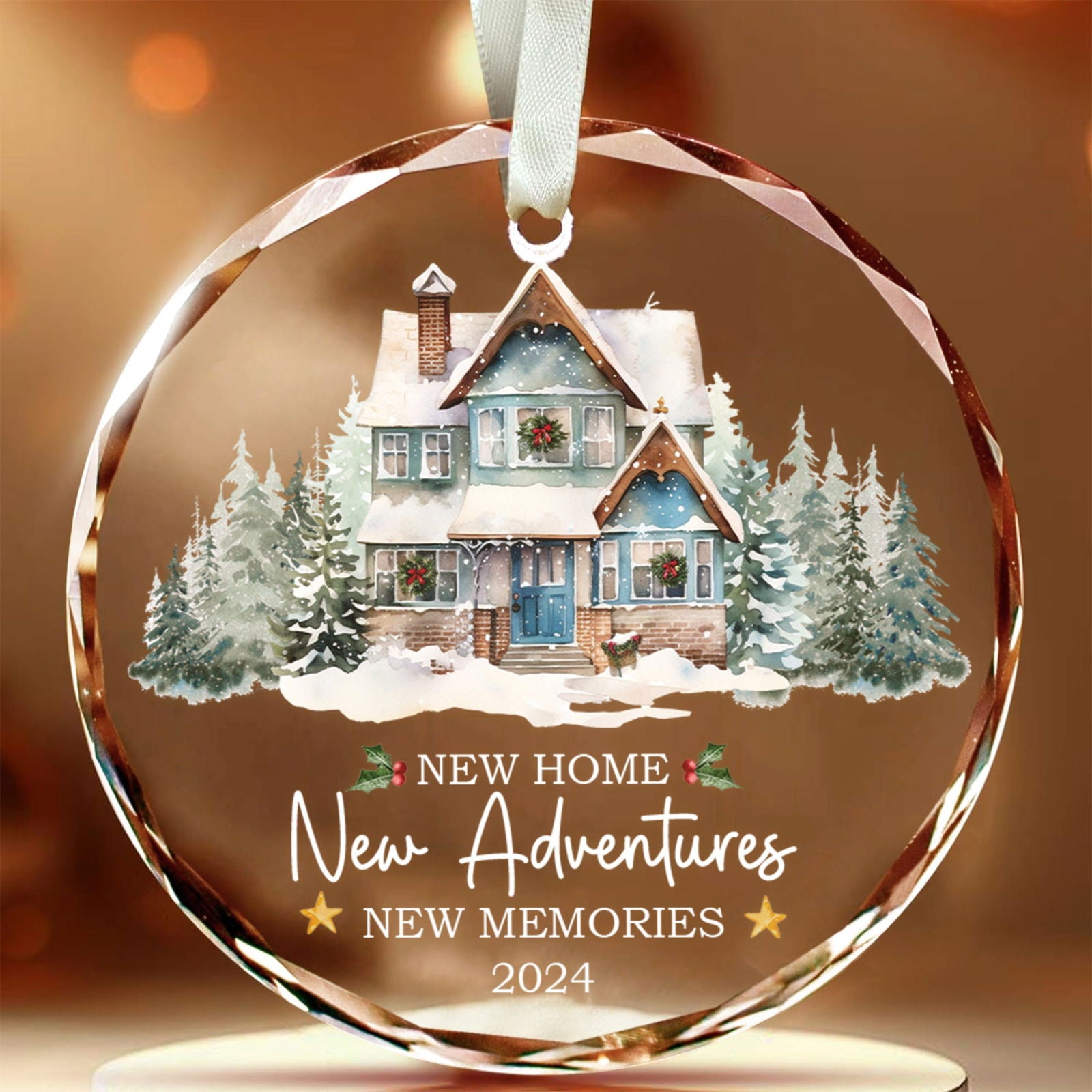 New Home New Adventures New Memories 2024, Christmas Ornament, New House Keepsake Gift, Homeowner Gift Ideas, Housewarming Gift, Christmas Tree Hanging Decoration GX06-9 - Kindlytoys