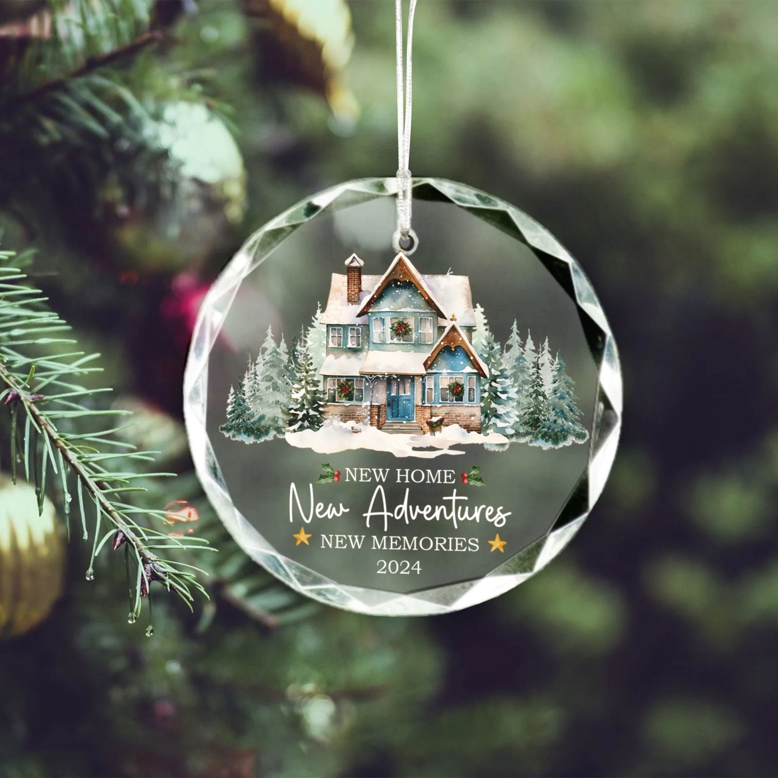 New Home New Adventures New Memories 2024, Christmas Ornament, New House Keepsake Gift, Homeowner Gift Ideas, Housewarming Gift, Christmas Tree Hanging Decoration GX06-9 - Kindlytoys