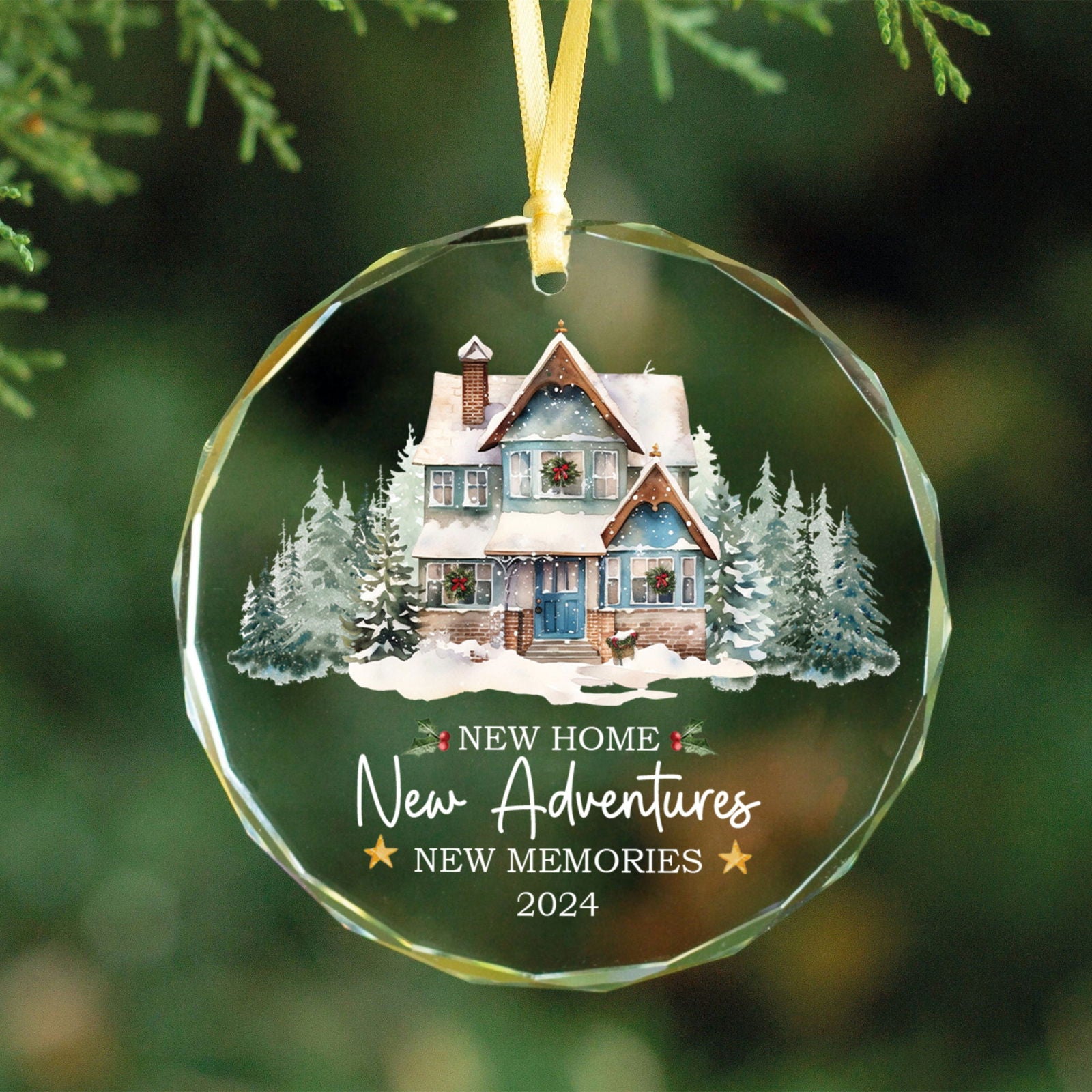 New Home New Adventures New Memories 2024, Christmas Ornament, New House Keepsake Gift, Homeowner Gift Ideas, Housewarming Gift, Christmas Tree Hanging Decoration GX06-9 - Kindlytoys