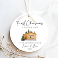 New Home Ornament, Christmas Wreath Ornament, Ceramic New Home Ornament, Personalized First Christmas New Home Ornament, Custom Ceramic Keepsake with Address, Names & Year, 3x3 Inch Christmas Decoration CX02-12 - Kindlytoys
