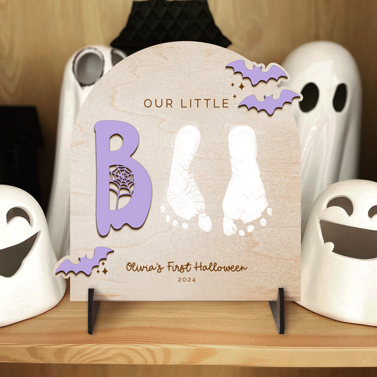 Personalized Baby's First Halloween Footprint Art DIY Keepsake Kit FT28