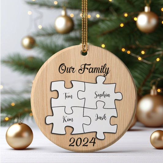 Personalized Ceramic Family Puzzle Ornament