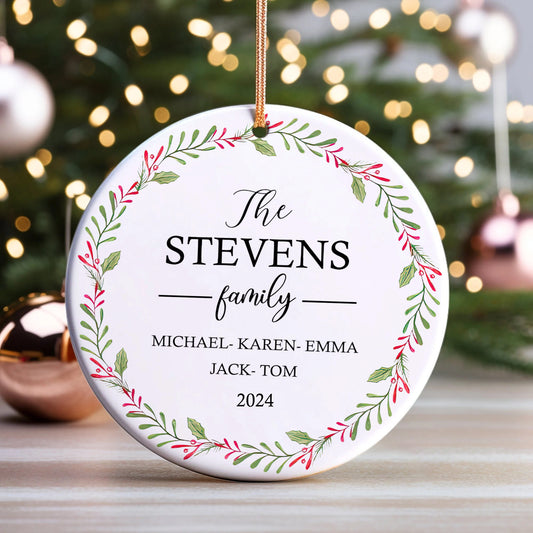 Personalized Family Christmas Ornament, Family Ceramic Ornament CX02-54