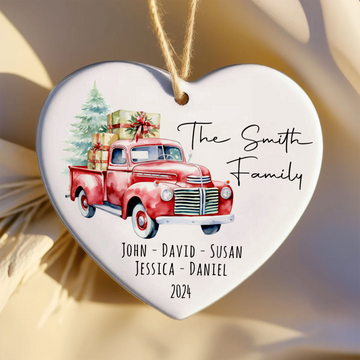 Personalized Family Christmas Ornament, Family Ceramic Ornament CY02-2