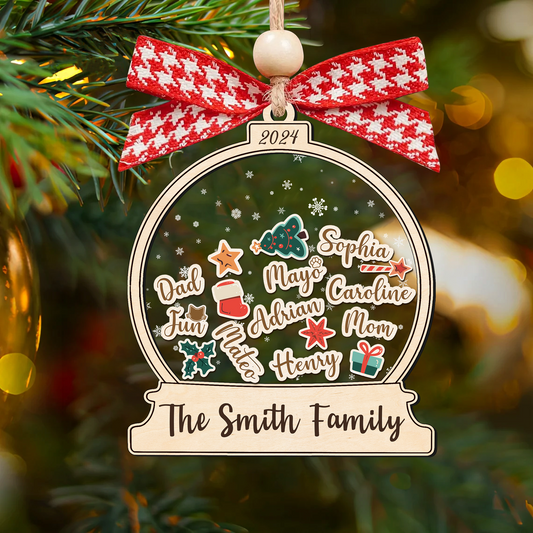 Personalized Family Christmas Ornaments, Custom Family Names Christmas Tree Decorations CF220