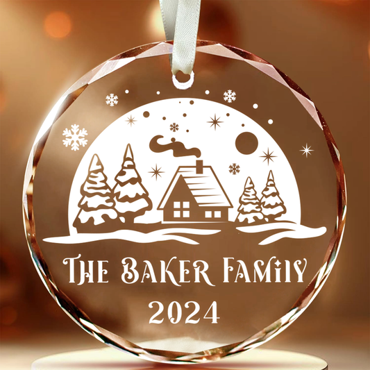 Personalized Family Chritsmas Glass Ornaments