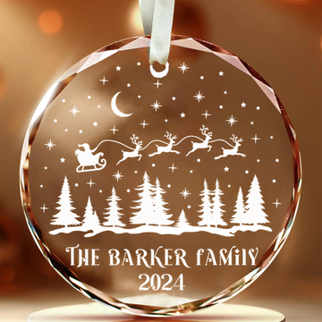 Personalized Family Christmas Glass Ornaments, Family Christmas GX02-1