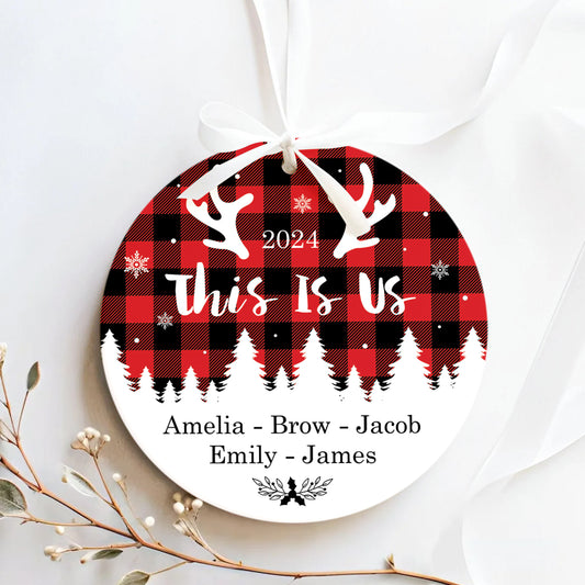 Personalized Family Ornament, Custom Xmas Tree Ornament, First Christmas Family Ornament CX01-25