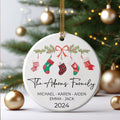 Personalized Family Stocking Ornament With Names and Year