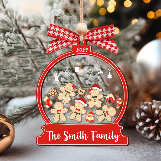 Personalized Gingerbread Family Shaker Ornament