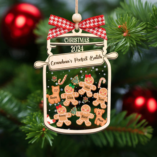 Personalized Gingerbread House Family Ornament With Names, Custom Family Christmas Ornament CF308