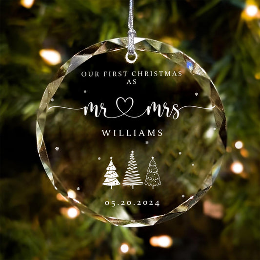 Personalized Mr and Mrs Christmas Ornament