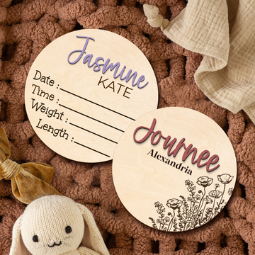Personalized 3D Name Sign for Hospital, Custom Wooden Baby Name Announcement Sign And Footprint Sign for Photo Prop Baby Shower Nursery Gift BX11 - Kindlytoys