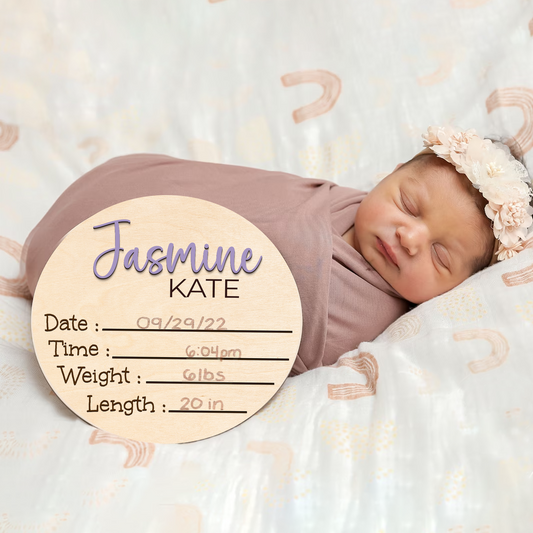 Personalized 3D Name Sign for Hospital, Custom Wooden Baby Name Announcement Sign And Footprint Sign for Photo Prop Baby Shower Nursery Gift BX11 - Kindlytoys
