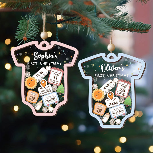 Personalized Baby 1st Christmas Ornament, Baby's First Christmas Ornament 2024 CF143 - Kindlytoys