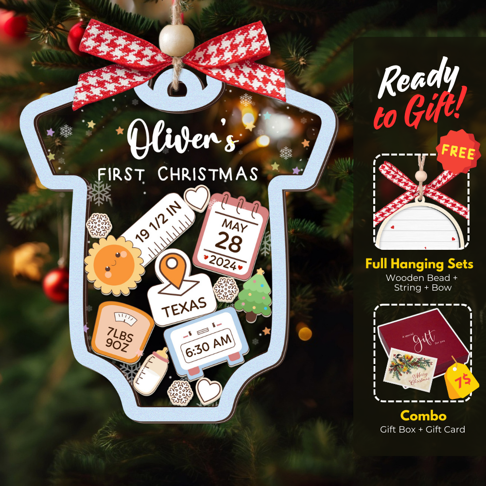 Personalized Baby 1st Christmas Ornament, Baby's First Christmas Ornament 2024 CF143 - Kindlytoys